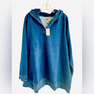 Lands End Collared 3 Button Sweatshirt Hoodie 3XL XXXL Streetwear Unisex